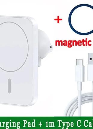 Магнитный держатель с беспроводной зарядкой MagSafe Car Charge...