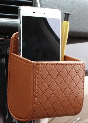 Органайзер карман для телефона в салон автомобиля коричневый A...