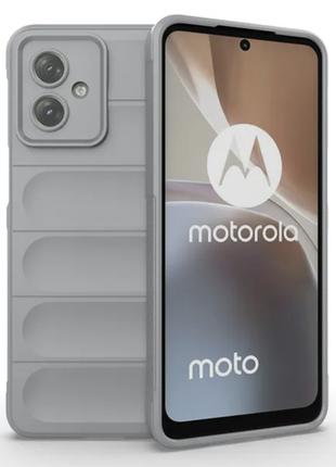 Противоударный силиконовый чехол для Motorola G54 Light Gray м...