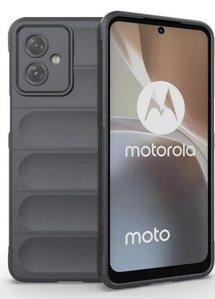Протиударний силіконовий чохол для Motorola Edge G54 сірий мік...
