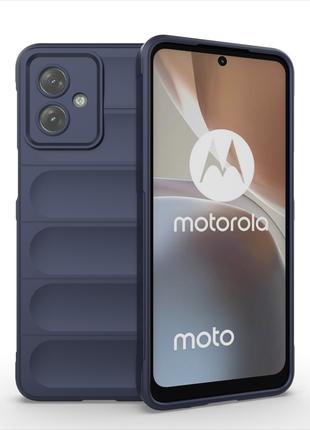 Протиударний силіконовий чохол для Motorola Edge G54 синій мік...