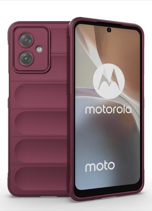 Противоударный силиконовый чехол для Motorola G54 Dark Red мик...