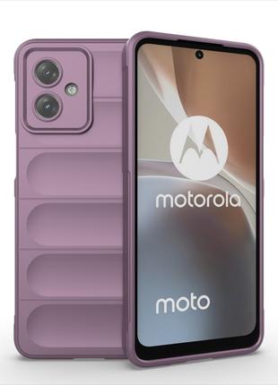 Противоударный силиконовый чехол для Motorola G54 Purple микро...