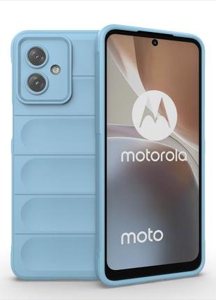 Противоударный силиконовый чехол для Motorola G54 Sky Blue мик...
