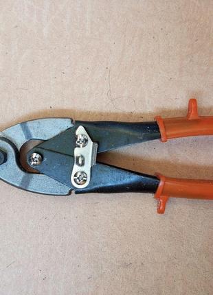 Ножницы по металлу, 250 мм, левые, обливные рукоятки SPARTA