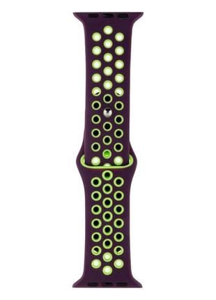 Ремешок для Apple Watch Nike 42 / 44mm Тёмно-Фиолетовый / Зелёный