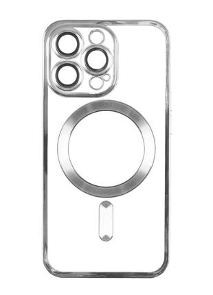 Чехол TPU Metallic Full Camera Magsafe Apple iPhone 15 Pro Silver