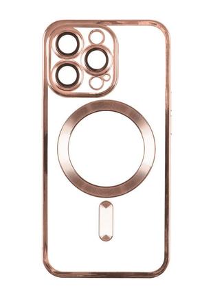 Чехол TPU Metallic Full Camera Magsafe Apple iPhone 15 Rose Gold