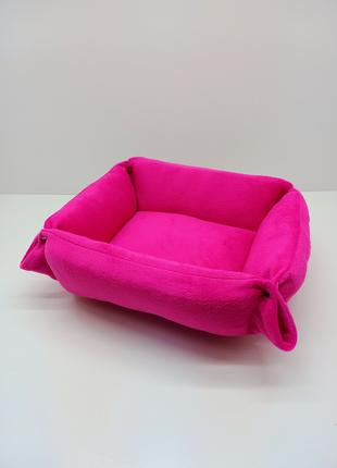 Лежак для котов и собак трансформер розовый