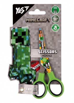 Ножницы YES "Minecraft" 13см, с принтом на лезвии