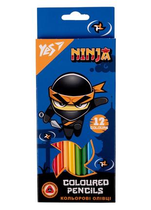 Карандаши цветные YES 12 цветов "Ninja"