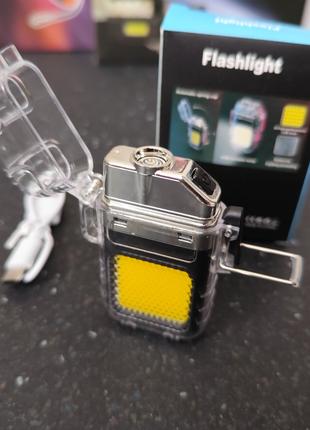 Спіральна запальничка 9258 USB з Led-ліхтариком