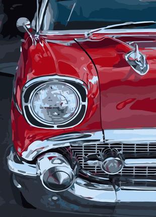 Картина по номерам Strateg Глаз красного автомобиля с лаком ра...