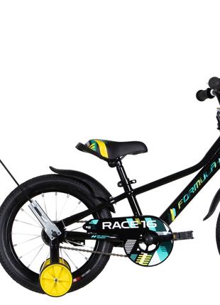 Детский Велосипед 16" Formula RACE 2022 Размер 8.5" черный с ж...
