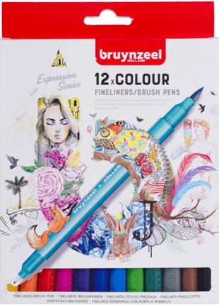 Набор линеров-кистей BRUSHPEN двусторонних 12цв Bruynzeel