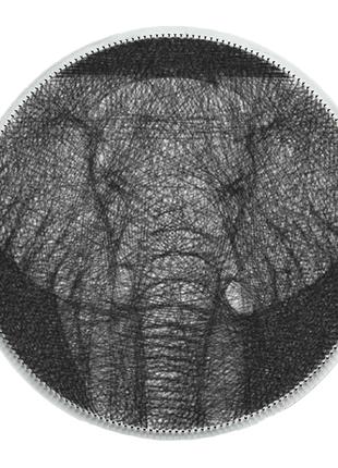 Картина нитками ArtLover Слон string art 50 см