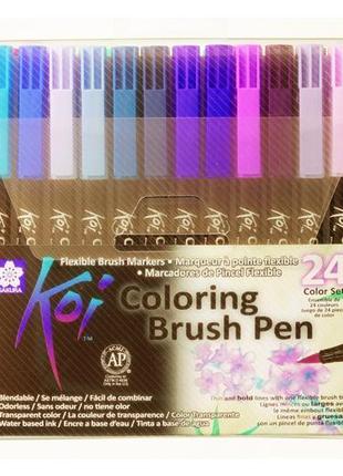 Набор маркеров Koi Coloring Brush Pen 24цв Sakura
