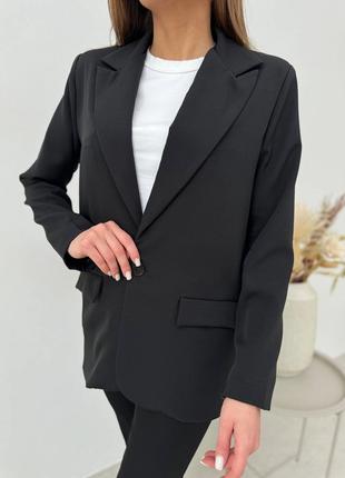 Женский модный пиджак на подкладке черный