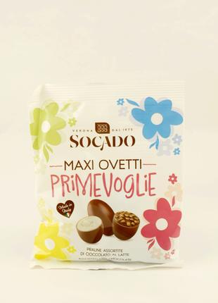 Шоколадные яйца пралине Socado Primeuaglie ассорти 110 г Италия