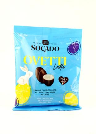 Шоколадные яйца с молочным кремом Socado Ovetti Latte 110 г Ит...