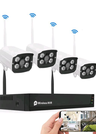 Комплект видеонаблюдения на 4 камеры NVR KIT 601 WiFi 4CH