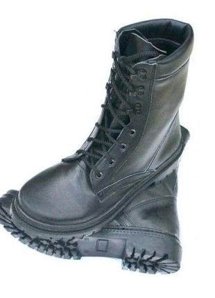 Ботинки Берцы НАТО демисезонные кожаные цвет черный
