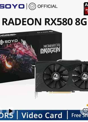 Відеокарта Soyo RX 580 8 gb, 256bit, гарантія 1 рік