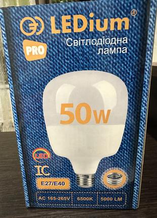 Світлодіодна лампа 50 Вт E40-Е27 T140 Ledium Pro