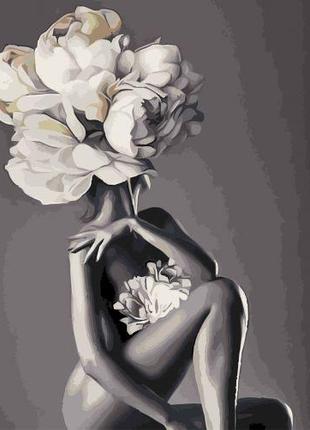 Картина по номерам "Девушка цветок" 40х50 см