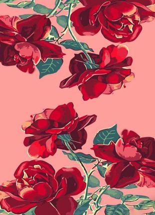 Картина по номерам "Розы на розовом фоне" ★★★ 40х50 см