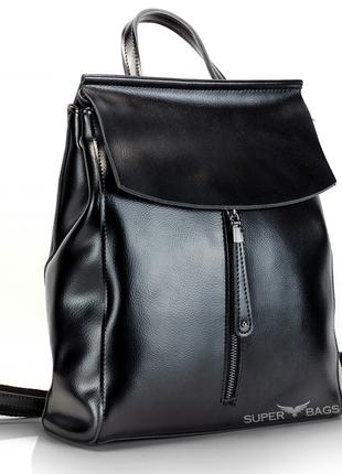 Женский стильный черный рюкзак из натуральной кожи Tiding Bag ...