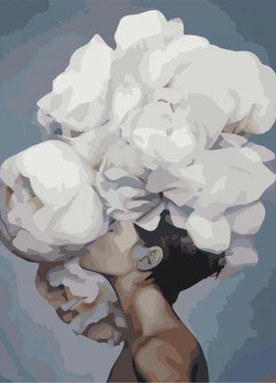 Картина за номерами "Дівчина з квіткою" 40х50 см