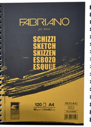 Альбом для эскизов на спирали Schizzi Sketch А4 (21х29,7см) 90...