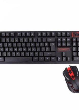 Беспроводная игровая клавиатура и мышь HK-6500 Черный