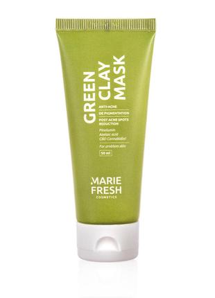 Маска для лица с зеленой глиной ANTI ACNE Marie Fresh Cosmetic...
