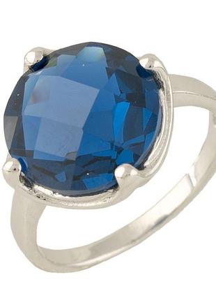 Серебряное кольцо SilverBreeze с топазом nano Лондон Блю (0704...