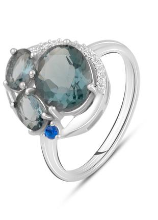 Серебряное кольцо SilverBreeze с топазом Лондон Блю 3.014ct (2...