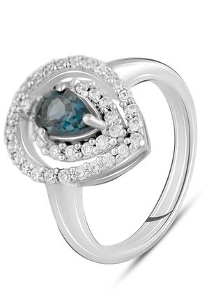 Серебряное кольцо SilverBreeze с топазом Лондон Блю (2099161) 18