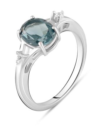 Серебряное кольцо SilverBreeze с топазом Лондон Блю 1.585ct фи...