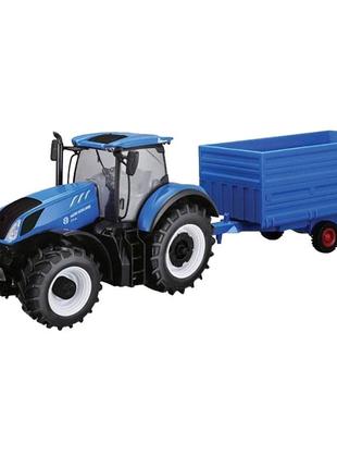 Модель серии Bburago Farm Трактор New Holland с прицепом Blue ...