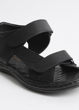 Сандалии мужские кожаные 340508 р.44 (28) Fashion Черный