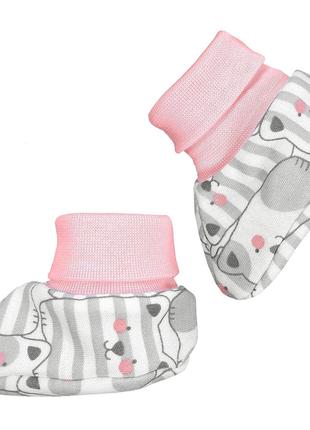 Носочки для новорожденной Tunes Cat 3-6 месяцев серый розовый