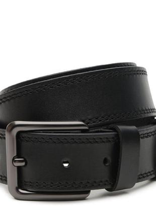 Мужской кожаный ремень V1115GX01-black Borsa Leather