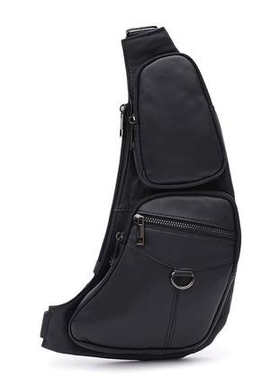 Мужской кожаный рюкзак через плечо Keizer K13761bl-black