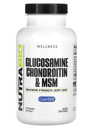 Глюкозамин, хондроитин и МСМ Nutra Bio Glucosamine Chondroitin...
