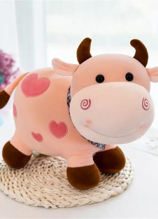 Мягкая игрушка Корова 25см, розовая