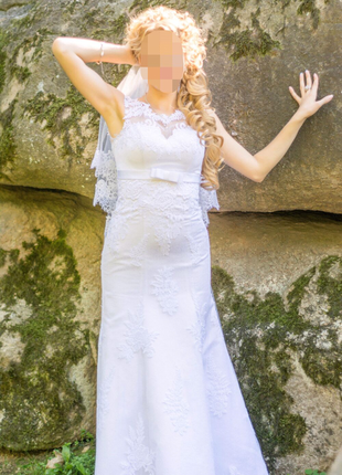 Шикарна весільна сукня платья рибка кружево 40-44