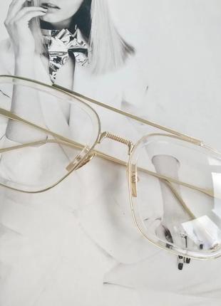 Уценка имиджевые очки Тони Старка Прозрачный с золотом для фот...