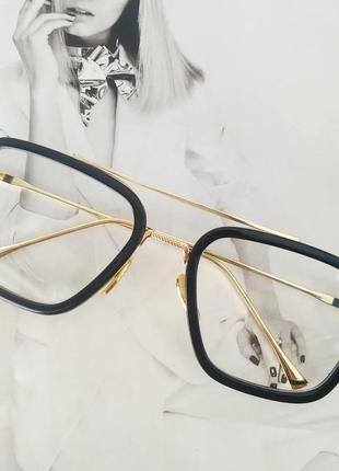 Уценка имиджевые очки Тони Старка Черный с золотом