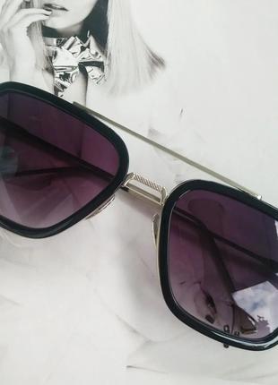 Уценка Солнцезащитные очки Тони Старка Фиолетовый в серебре дл...